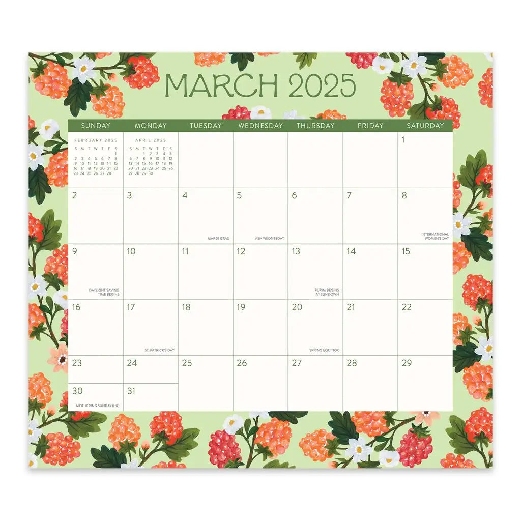 2025 Fruit & Flora Magnetic Monthly Pad (Aug 2024 - Dec 2025)