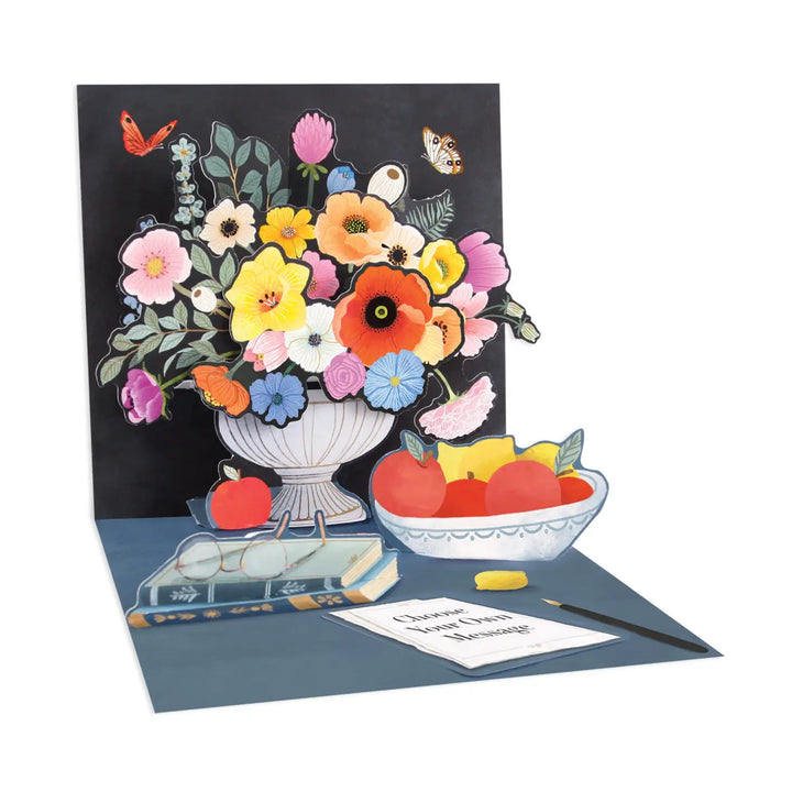 Baroque Dark Floral Treasures Pop-up Card