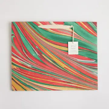 Hand Marbled Gift Bags - Striations Festive Mix