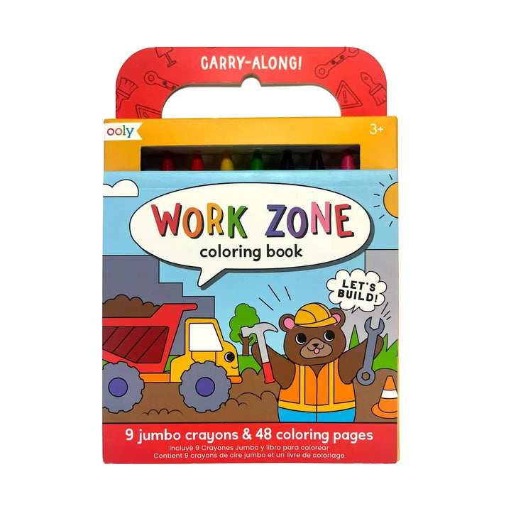 Carry Along Crayon and Coloring Book Kit - Work Zone