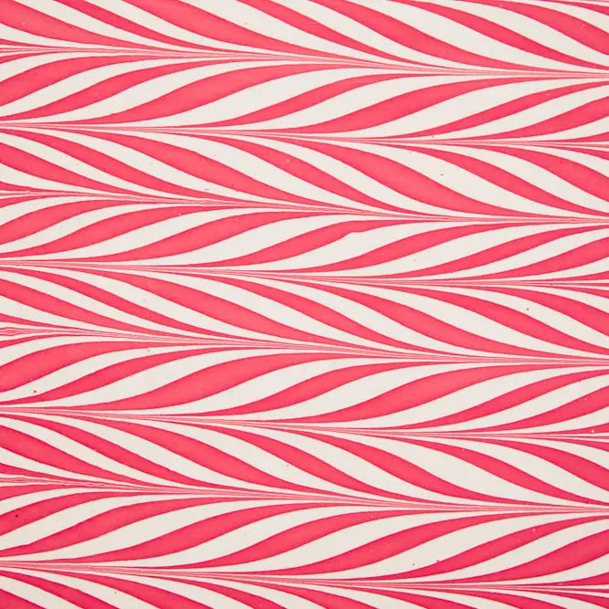 Hand Marbled Gift Wrap Sheets - Candy Stripes Red (Roll)