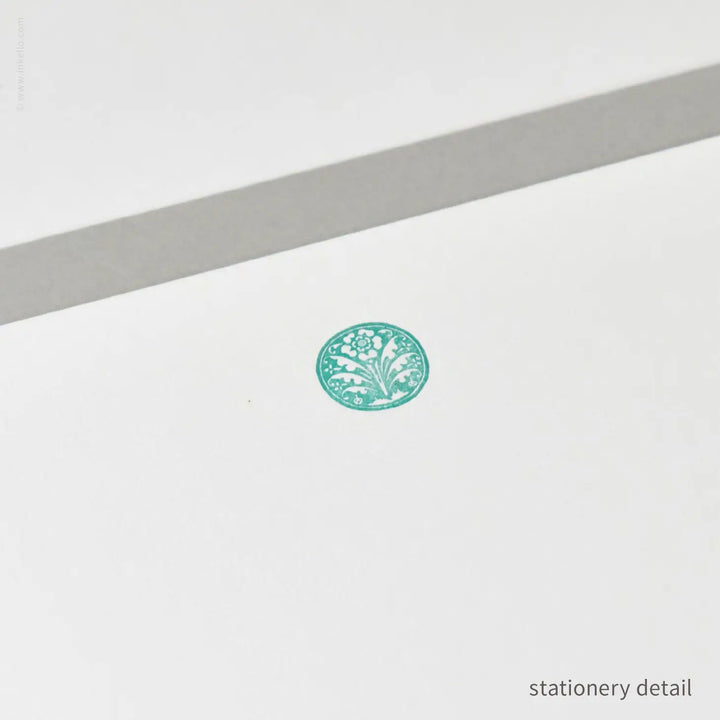 Stationery Set - Aqua Floral Ornament