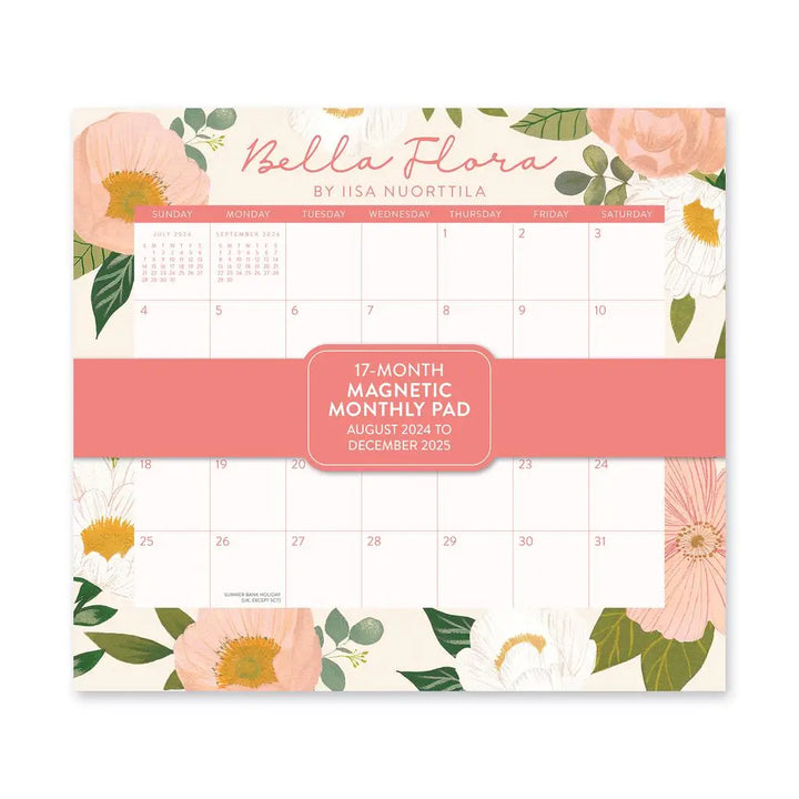 2025 Bella Flora Magnetic Monthly Pad (Aug 2024 - Dec 2025)