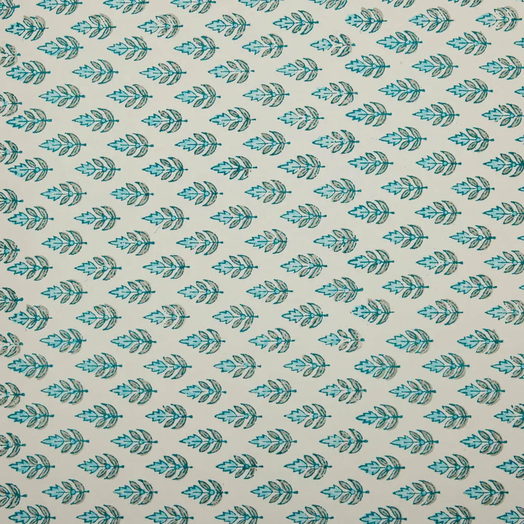 Hand Block Printed Gift Wrap Sheets - Buti Turquoise (Roll)