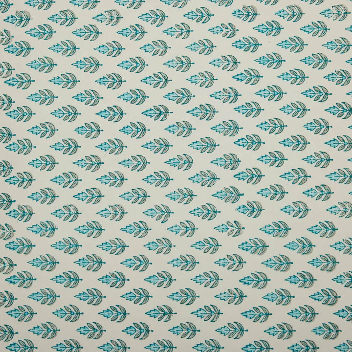 Hand Block Printed Gift Wrap Sheets - Buti Turquoise (Roll)