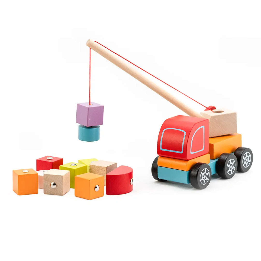 Wooden Toy Crane Truck