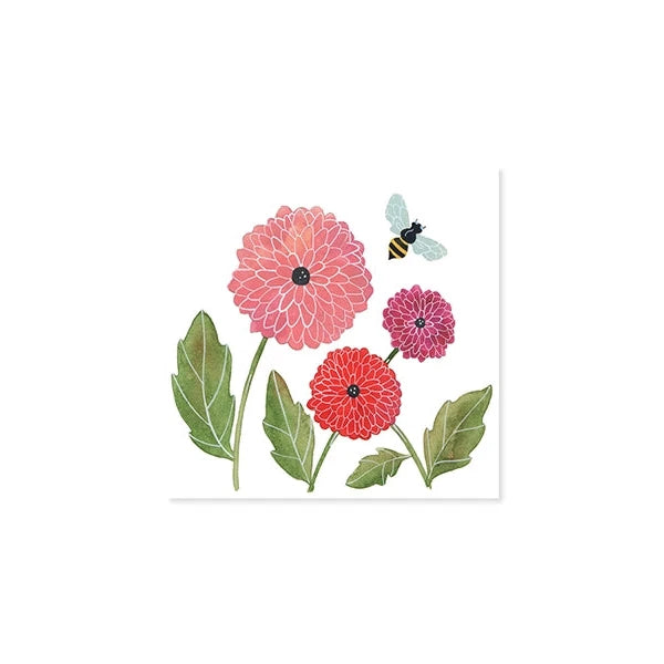 Dahlias and Bees Trinkets Pop-up Card