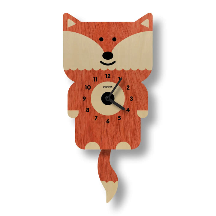 Wooden Fox Pendulum Clock