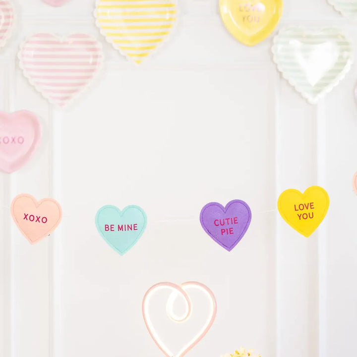 Conversation Hearts Felt Banner