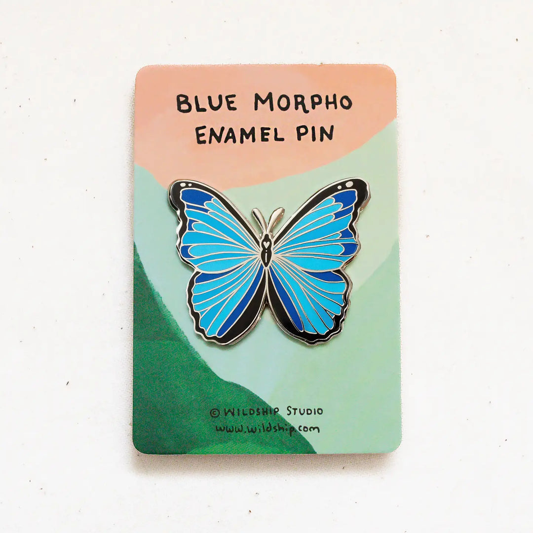 Blue Morpho Butterfly Enamel Pin