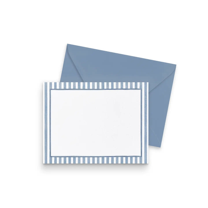 Blue Stripe Notecards (Set of 8)