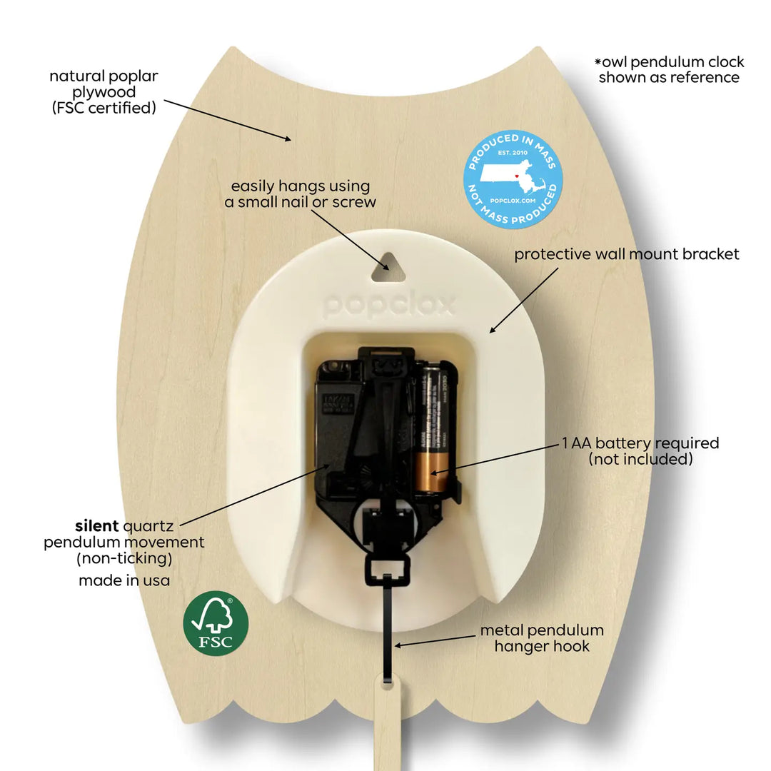 Wooden Rocket Pendulum Clock