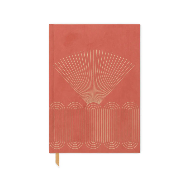 Suede Journal - Terracotta Radiant Rays