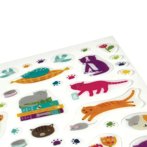 Stickiville Quirky Cats Clear Vinyl Stickers