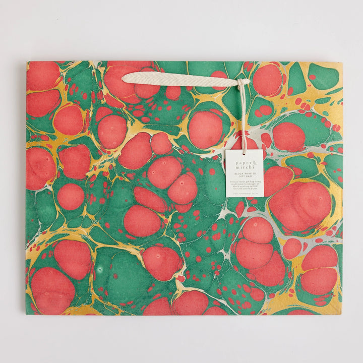 Hand Marbled Gift Bags - Stone Festive Mix