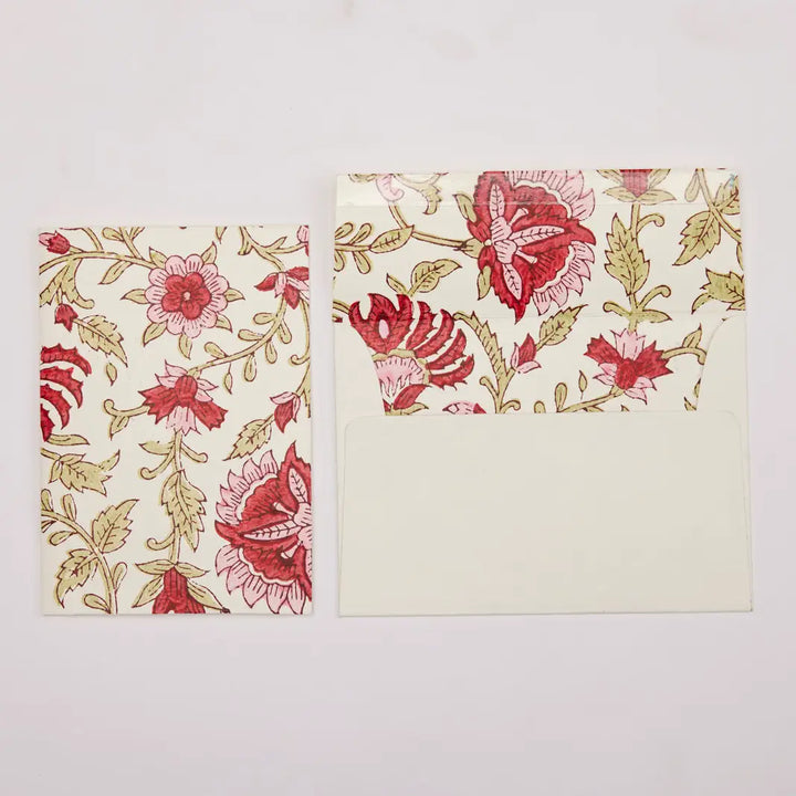 Hand Block Printed Greeting Card - Flora Festive Mix