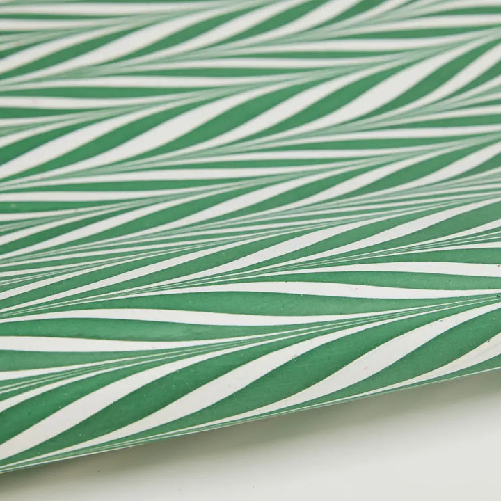 Hand Marbled Gift Wrap Sheets - Candy Stripes Green (Roll)