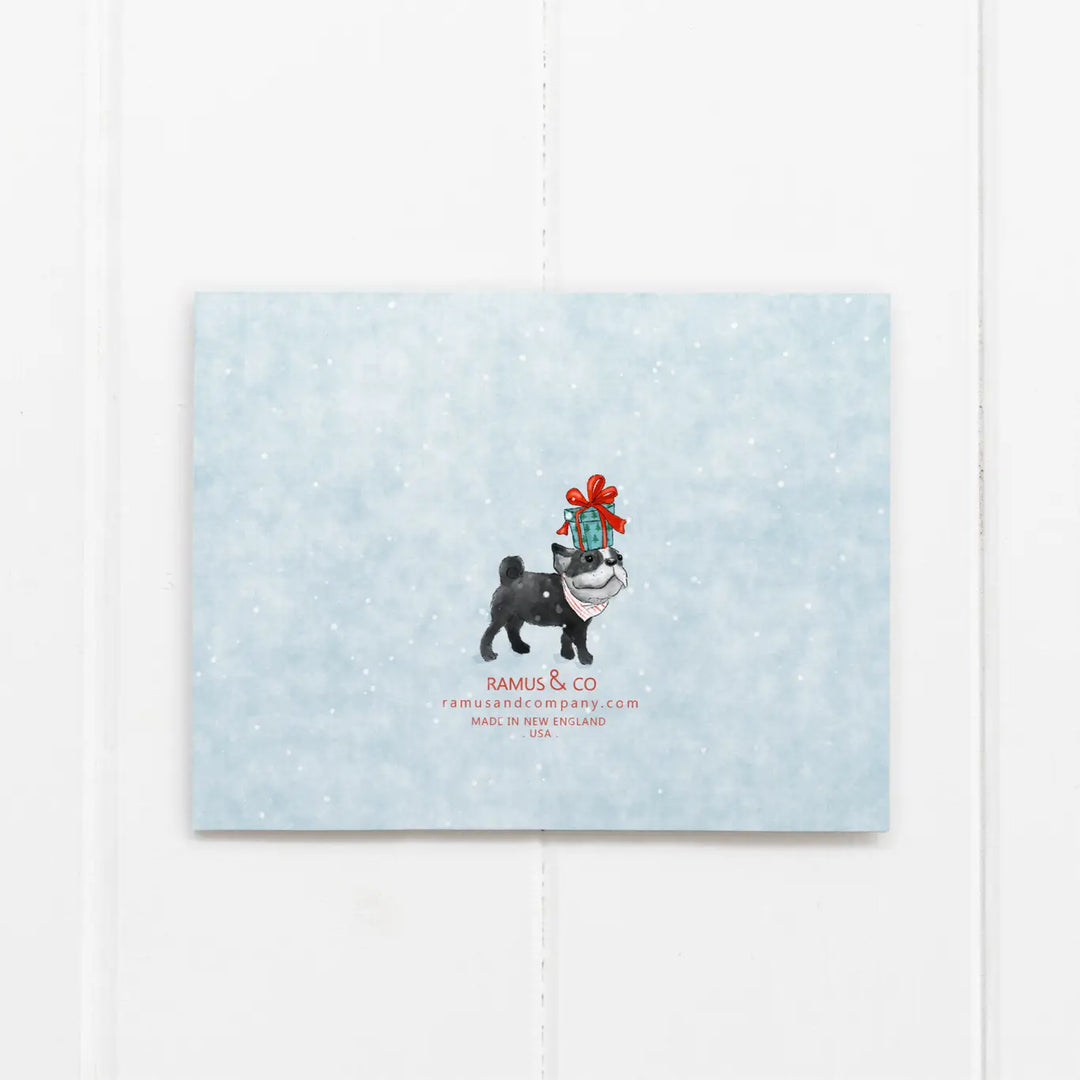 Dog Walking in a Winter Wonderland Card