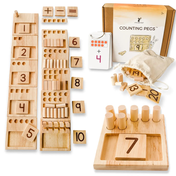 Counting Pegs Math Toy Set and Frame Addition Cards