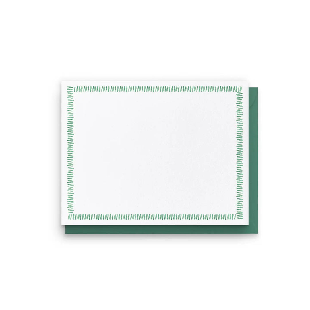 Emerald Green Dashed Notecards (Set of 8)