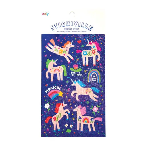 Stickiville Magical Unicorns Holographic Glitter Stickers