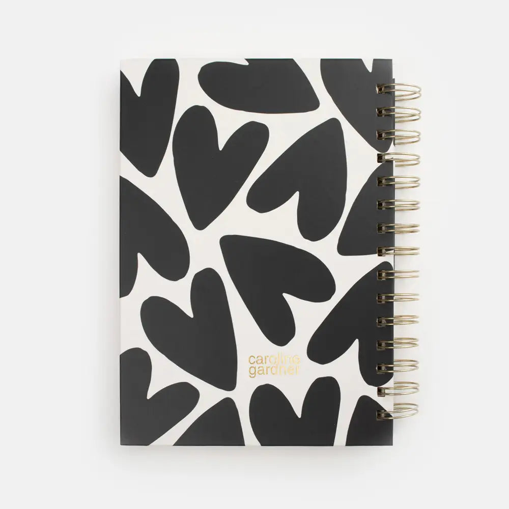 Mono Hearts A5 Spiral Notebook