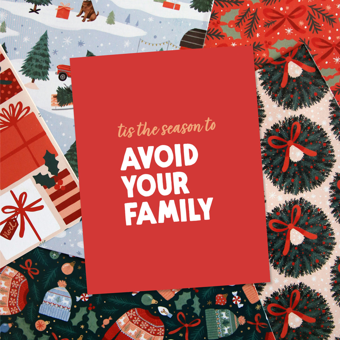 Holiday Avoid Your Family Card (Set of 8)