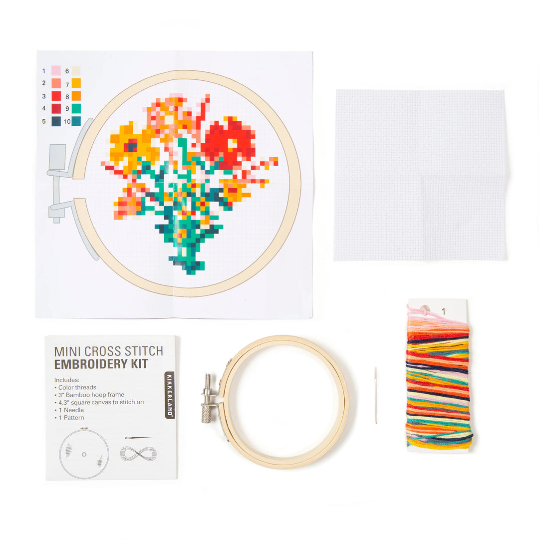 Flowers Mini Cross Stitch Embroidery Kit