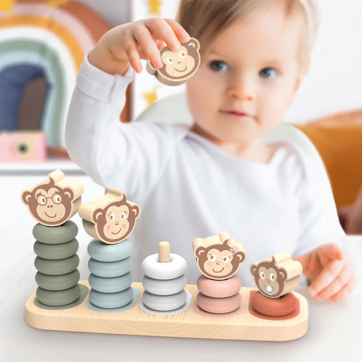 Wooden Monkey Family Stacker