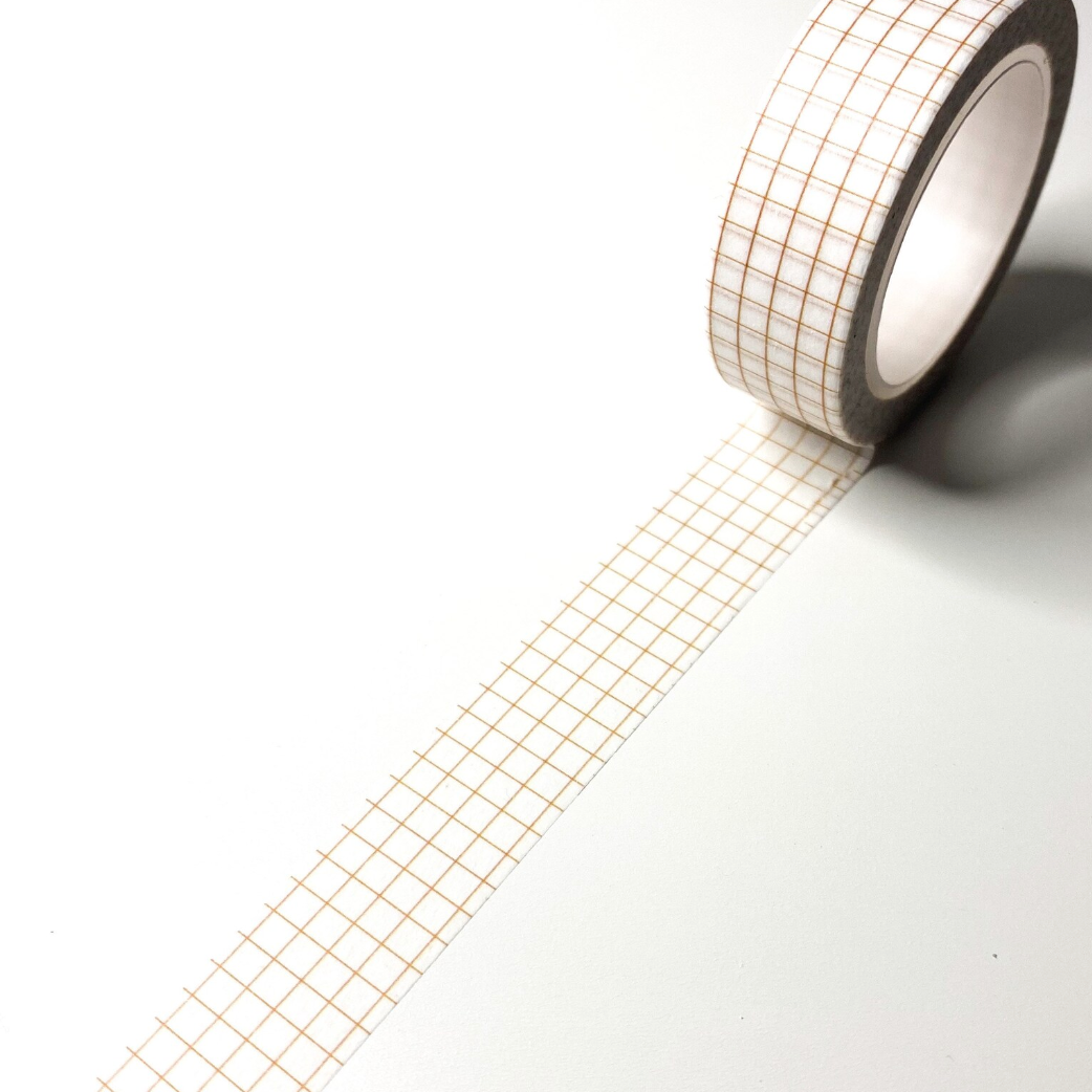 Solid Color Grid Washi Tape - Magenta