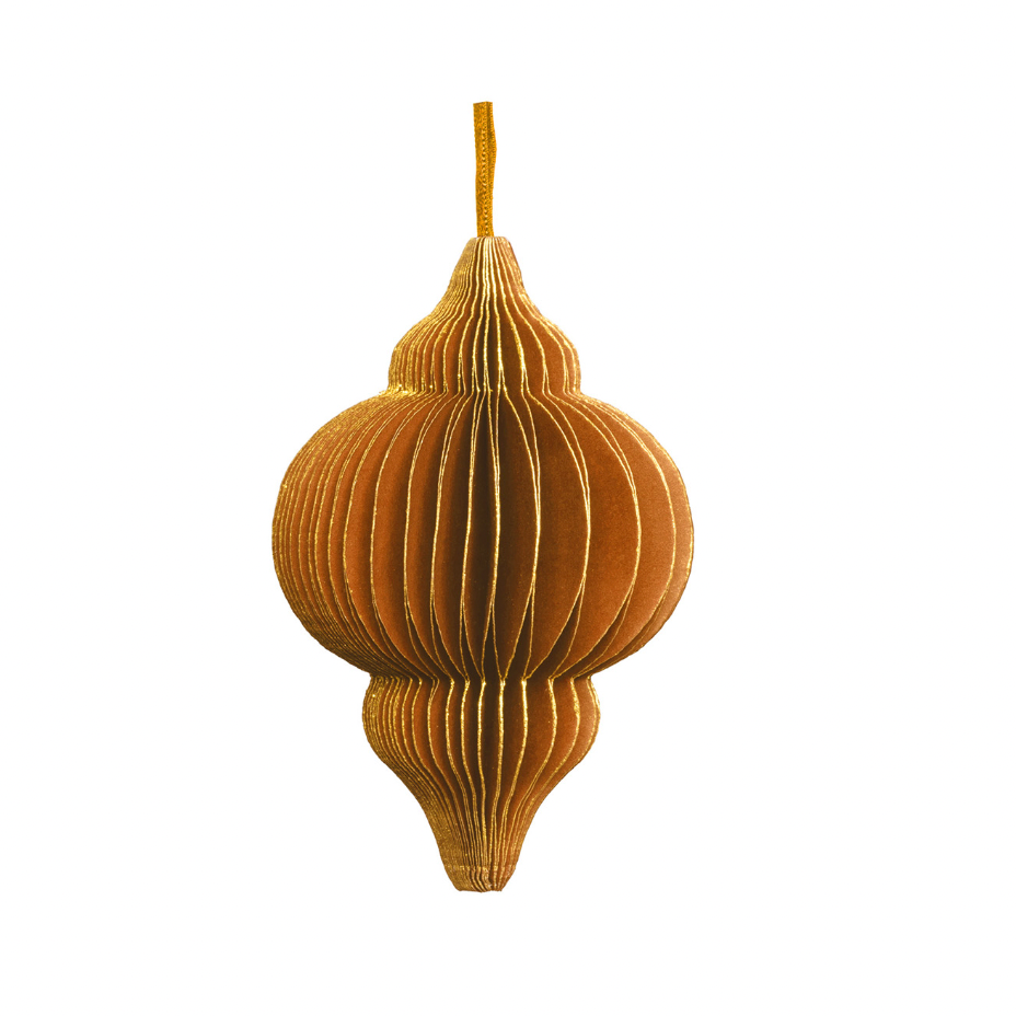 Moroccan-Shaped Rust and Gold Paper Ornament