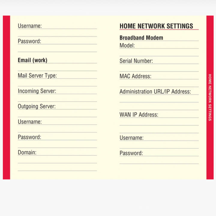 Internet Address & Password Logbook Black (Large Print)