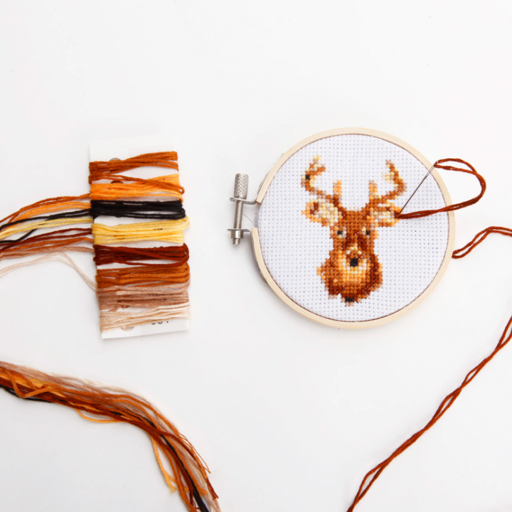 Deer Mini Cross Stitch Embroidery Kit