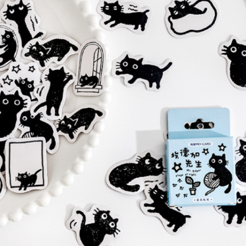 Mr. Edgar Plays at Night Stickers - pack of 45