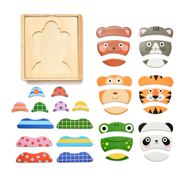 Kidoki Animal Mix Up! Wooden Puzzle