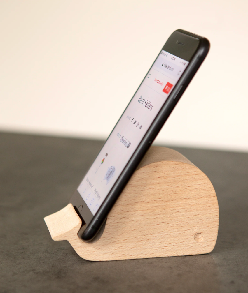 Whale Beechwood Phone Stand