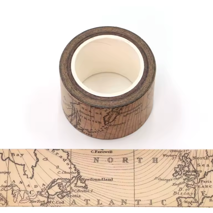 Vintage Map Washi Tape