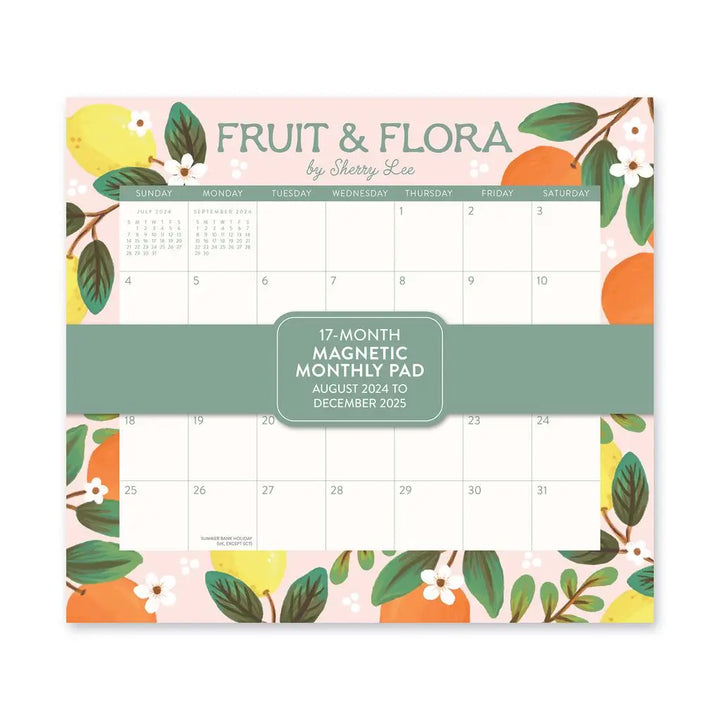 2025 Fruit & Flora Magnetic Monthly Pad (Aug 2024 - Dec 2025)