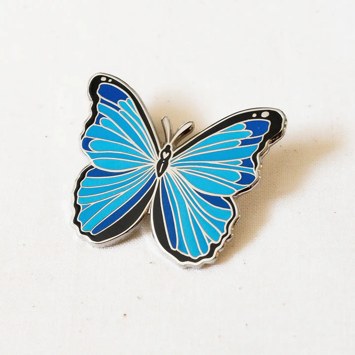 Blue Morpho Butterfly Enamel Pin