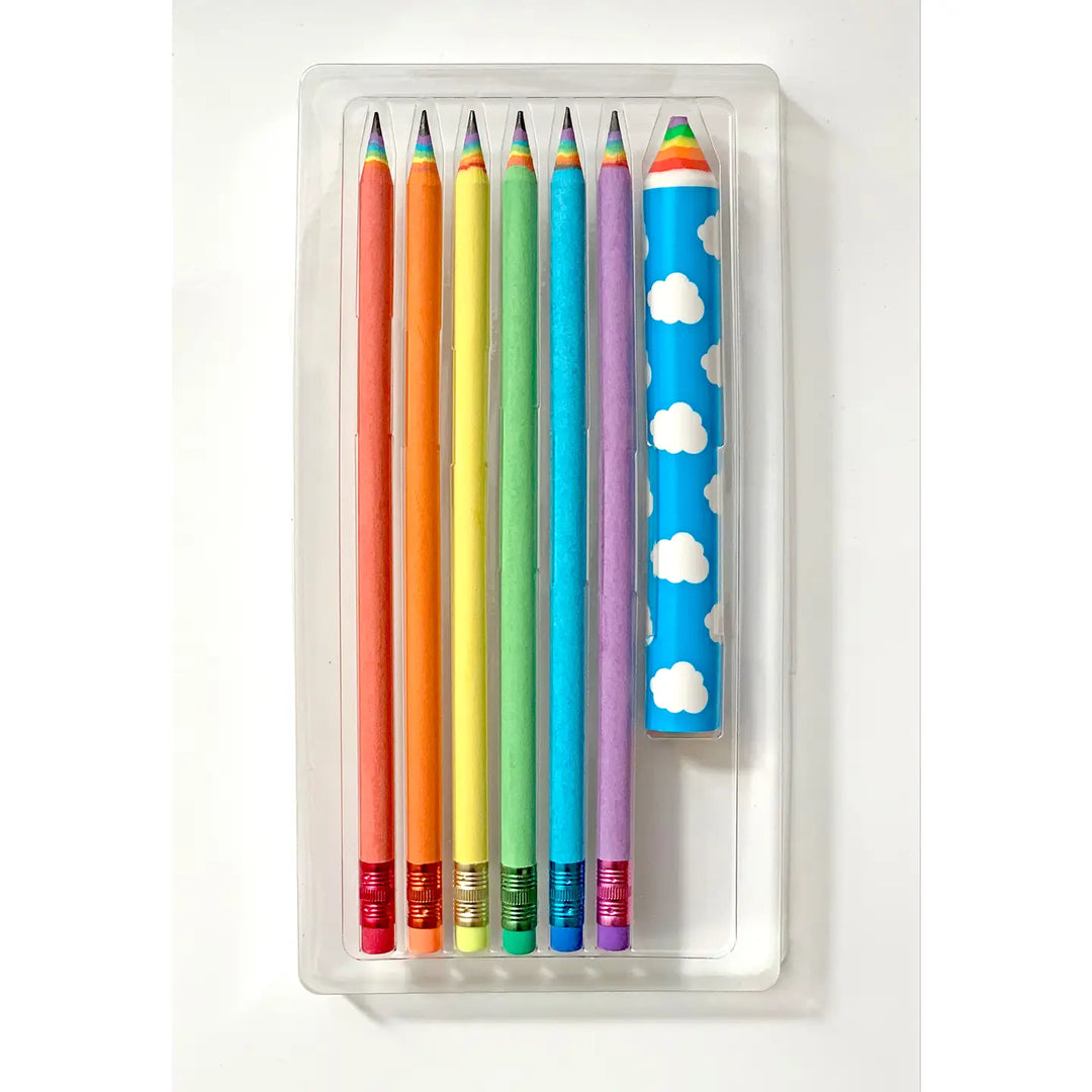 Recycled Rainbow Pencil & Eraser Set