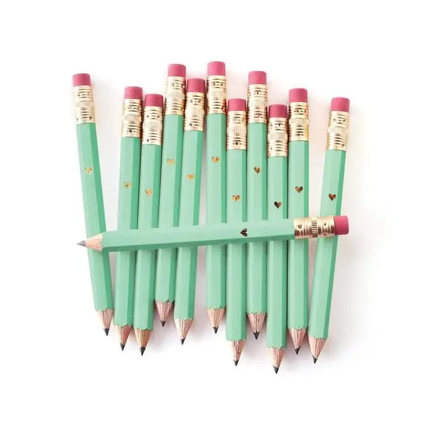 Gold Heart Mini Pencils