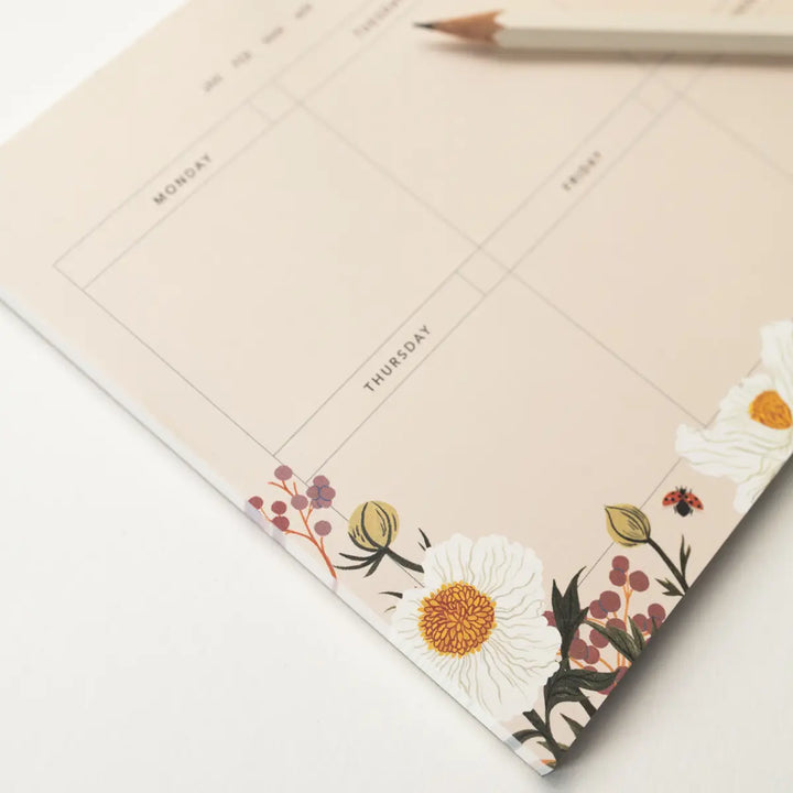 Poppy Field Weekly Overview Notepad