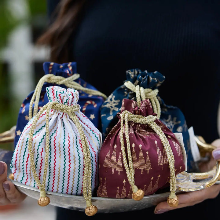 Fabric Gift Bag - Festive Stripes