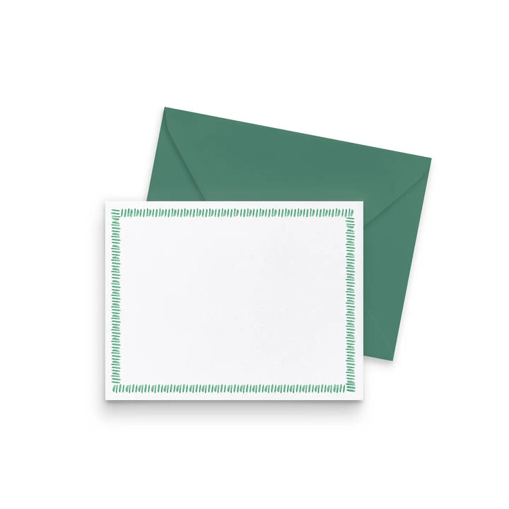 Emerald Green Dashed Notecards (Set of 8)