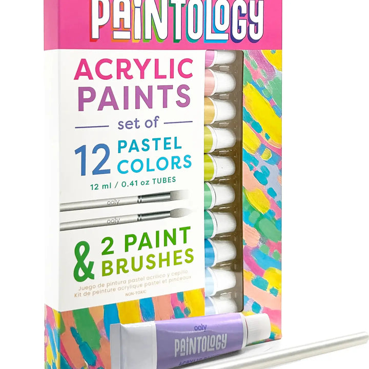 Paintology Acrylic Paints + 2 Brushes