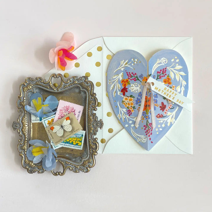 Blue Heart Happy Mother's Day Card