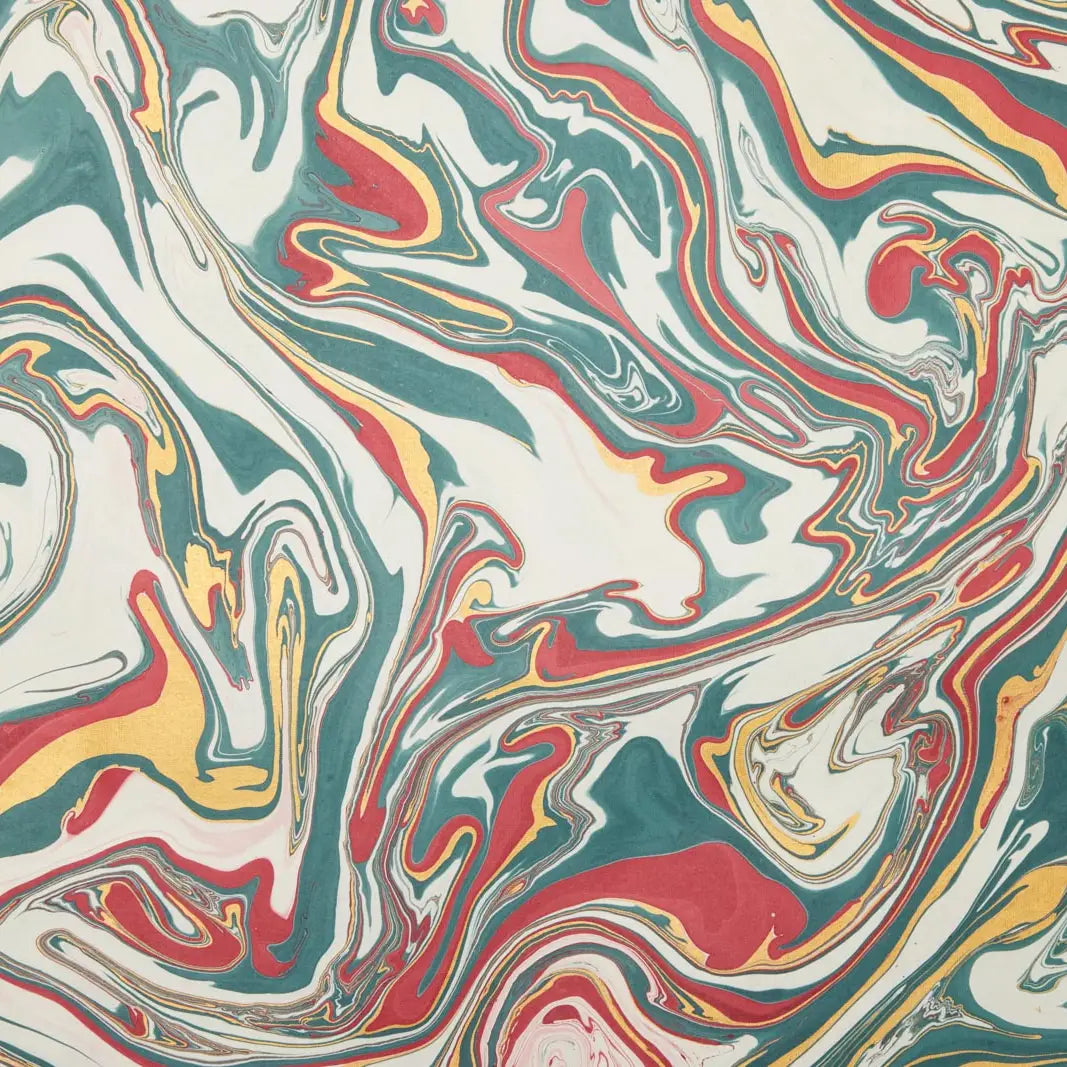 Hand Marbled Gift Wrap Sheets - Free Spirit Festive Mix (Roll)