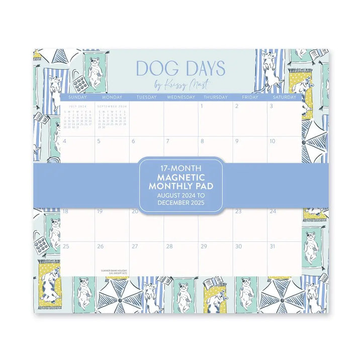 2025 Dog Days Magnetic Monthly Pad (Aug 2024 - Dec 2025)