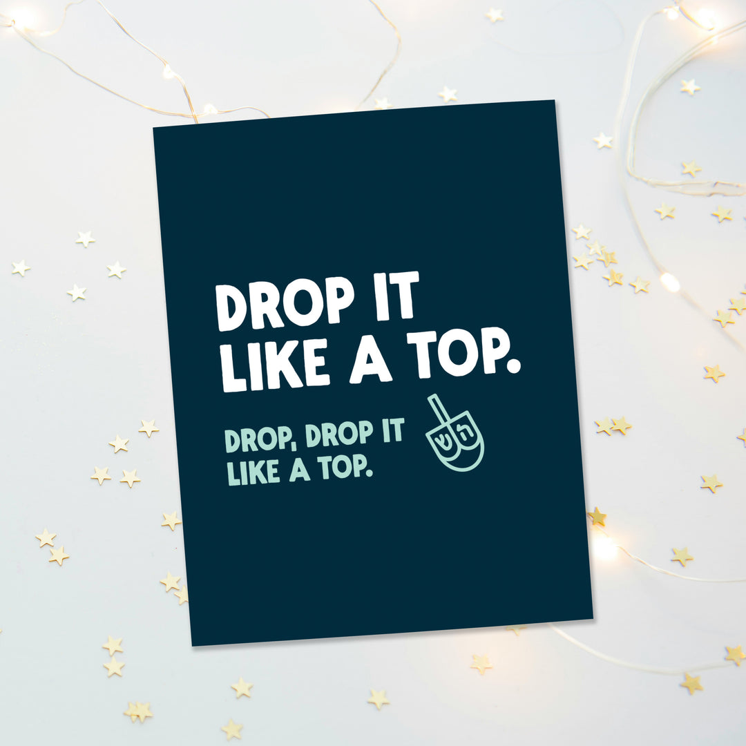 Drop It Like A Top Hanukkah Card (Set of 8)