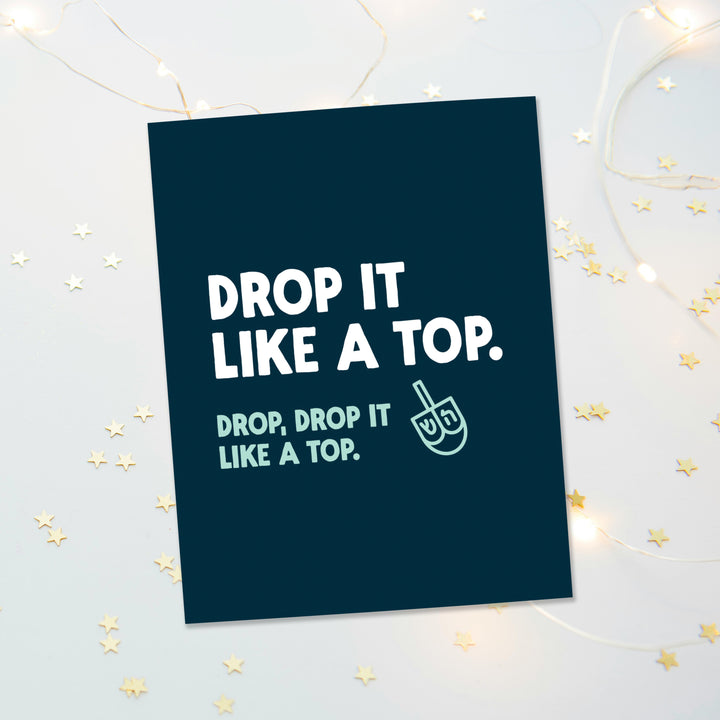 Drop It Like A Top Hanukkah Card (Set of 8)